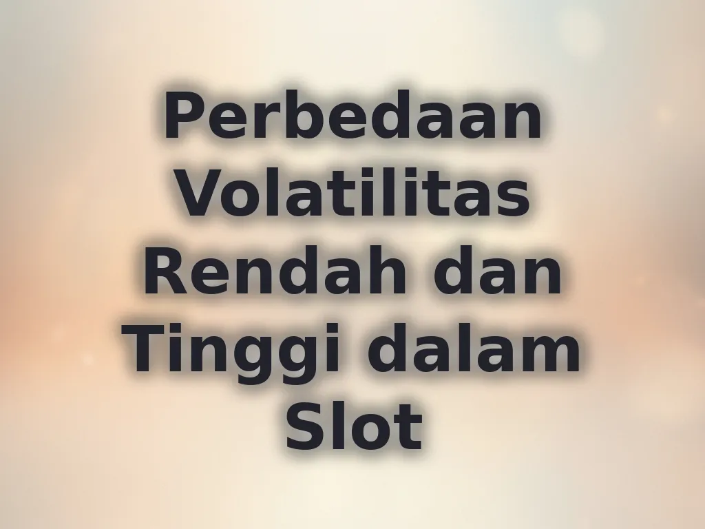 Perbedaan Volatilitas Rendah dan Tinggi dalam Slot